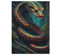 Puzzle pour Adultes 300 Pièces Serpent Puzzles en Bois Créatifs-Jeu Pratique -Décoration Familiale 42×30cm