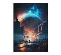Puzzle pour Adultes 38x26cm/1000pcs Alien Planet Reflections Puzzle pour Adultes Jeux Relaxants Améliore La Mémoire Cadeaux Uniques pour Un Anniversaire Et Noël 38x26cm/1000pcs