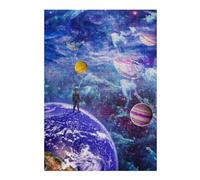 Puzzle pour Adultes 38x26cm/1000pcs Astronaut on Earth Gazing at Planets Puzzles pour Adolescents Jeux Familiaux Analyse Et Logique Interaction Parent-Enfant 38x26cm/1000pcs