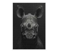 Puzzle pour Adultes 38x26cm/1000pcs Black Rhino Portrait Puzzle pour Adultes Jeu Manuel Décoration Murale Interaction Parent-Enfant 38x26cm/1000pcs