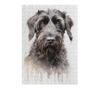 Puzzle pour Adultes 38x26cm/1000pcs Black Russian Terrier Dog Casse-tête pour Adolescents, Jeu De Réflexion, Course De Vitesse Manuelle, Cadeaux Uniques d'anniversaire Et De Noël 38x26cm/1000pcs