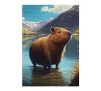 Puzzle pour Adultes 38x26cm/1000pcs Capybara Animal Casse-tête pour Adolescents, Jeu De Réflexion, Course De Vitesse Manuelle, Cadeaux Uniques d'anniversaire Et De Noël 38x26cm/1000pcs