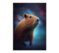 Puzzle pour Adultes 38x26cm/1000pcs Capybara Galaxy Capibara Puzzle pour Adultes Jeux Relaxants Assemblage De Motifs Cadeaux Uniques pour Anniversaire Et Noël 38x26cm/1000pcs