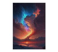 Puzzle pour Adultes 38x26cm/1000pcs Cosmic Aurora Over Frozen Peaks Puzzles pour Adultes Jeu Manuel Découpe De Précision Cadeaux Uniques pour Anniversaire Et Noël 38x26cm/1000pcs