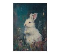 Puzzle pour Adultes 38x26cm/1000pcs Cute White Rabbit Puzzle pour Adultes Jeux Relaxants Assemblage De Motifs Cadeaux Uniques pour Anniversaire Et Noël 38x26cm/1000pcs