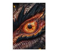 Puzzle pour Adultes 38x26cm/1000pcs Dragon Eyes Fire Casse-tête pour Adolescents, Jeu De Réflexion, Course De Vitesse Manuelle, Cadeaux Uniques d'anniversaire Et De Noël 38x26cm/1000pcs