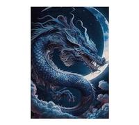 Puzzle pour Adultes 38x26cm/1000pcs Dragon Moonlit Sky -30 Puzzles pour Adolescents Jeux Familiaux Analyse Et Logique Interaction Parent-Enfant 38x26cm/1000pcs