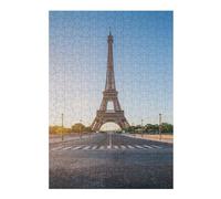 Puzzle pour Adultes 38x26cm/1000pcs Eiffel Tower Sunrise Puzzles pour Adultes, Jeu De Réflexion, Cadeau d'anniversaire, Cadeaux Uniques 38x26cm/1000pcs