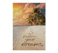 Puzzle pour Adultes 38x26cm/1000pcs Follow Your Dreams Casse-tête pour Adolescents, Jeu De Réflexion, Course De Vitesse Manuelle, Cadeaux Uniques d'anniversaire Et De Noël 38x26cm/1000pcs