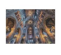 Puzzle pour Adultes 38x26cm/1000pcs Inside Notre Dame Puzzles pour Adultes Jeux Relaxants Défi Difficile Interaction Parent-Enfant 38x26cm/1000pcs