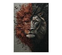 Puzzle pour Adultes 38x26cm/1000pcs Lion with Two Faces Puzzle pour Adultes Jeux Amusants Course De Vitesse Manuelle Cadeaux Uniques pour Anniversaire Et Noël 38x26cm/1000pcs