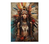 Puzzle pour Adultes 38x26cm/1000pcs Painted Native American Casse-tête pour Adolescents Jeu De Réflexion Analyse Et Logique Jeu Stimulant Cadeaux 38x26cm/1000pcs