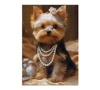Puzzle pour Adultes 38x26cm/1000pcs Pearl-Adorned Yorkshire Terrier Puzzles pour Adolescents : Jouets Anti-Stress, Amusants Et Humoristiques, Difficiles Et Stimulants 38x26cm/1000pcs
