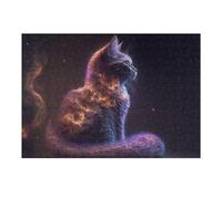 Puzzle pour Adultes 38x26cm/1000pcs Pièces Puzzle Galactic Cat in Space -2 Puzzles pour Adultes - Décoration Murale - Difficile Et Stimulant À Compléter 38x26cm/1000pcs