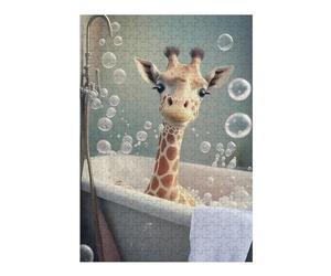 Puzzle pour Adultes 38x26cm/1000pcs Pièces Puzzle Giraffe Bath Time Fun Puzzles pour Adultes - Décoration Murale - Difficile Et Stimulant À Compléter 38x26cm/1000pcs