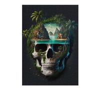 Puzzle pour Adultes 38x26cm/1000pcs Pirate Skull Puzzle pour Adultes - Jeux Relaxants, Décoration Murale, Activités Amusantes À La Maison, 38x26cm/1000pcs