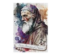 Puzzle pour Adultes 38x26cm/1000pcs Saint Benedict of Nursia Puzzle pour Adultes Jeux Relaxants Décoration Intérieure Difficile Et Stimulant 38x26cm/1000pcs