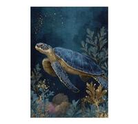Puzzle pour Adultes 38x26cm/1000pcs Sea Turtle in Deep Blue Ocean Puzzle De Réflexion pour Adultes, Jeu De Puzzle, Modèle À Assembler, Idéal comme Cadeau 38x26cm/1000pcs