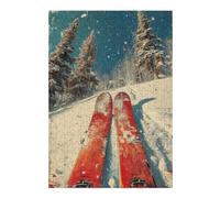 Puzzle pour Adultes 38x26cm/1000pcs Ski Vintage Skiing Puzzle pour Adultes Jeu Manuel Une Œuvre d'art Cadeaux Uniques pour Anniversaire Et Noël 38x26cm/1000pcs