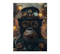 Puzzle pour Adultes 38x26cm/1000pcs Steampunk Animale Ape Puzzle pour Adultes Jeux Amusants Course De Vitesse Manuelle Cadeaux Uniques pour Anniversaire Et Noël 38x26cm/1000pcs