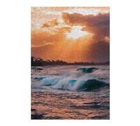 Puzzle pour Adultes 38x26cm/1000pcs Sunset Ocean Waves Puzzles pour Adultes - Décoration Murale - Découpe De Précision - Interaction Parent-Enfant 38x26cm/1000pcs