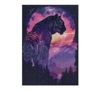 Puzzle pour Adultes 38x26cm/1000pcs Tiger Silhouette Galaxy Casse-tête pour Adolescents Jeu De Réflexion Analyse Et Logique Jeu Stimulant Cadeaux 38x26cm/1000pcs