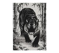Puzzle pour Adultes 38x26cm/1000pcs Vintage Tiger Puzzle pour Adultes Jeux De Détente pour S'amuser en Famille Interaction Parent-Enfant 38x26cm/1000pcs