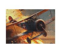 Puzzle pour Adultes 38x26cm/1000pcs Warplane in Flames Aerial Combat Scene Puzzle pour Adultes Jeux Relaxants, Amusants Et Humoristiques Interaction Parent-Enfant 38x26cm/1000pcs