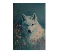Puzzle pour Adultes 38x26cm/1000pcs White Wolf in Bloom Puzzle pour Adultes - Décoration Murale - Décoration Parfaite - Cadeaux Uniques d'anniversaire Et De Noël 38x26cm/1000pcs