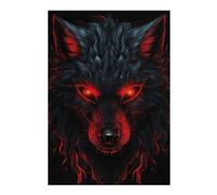 Puzzle pour Adultes 38x26cm/1000pcs Wolf Red and Black Animals Puzzle pour Adultes Jeux Relaxants Décoration Parfaite Cadeaux Uniques pour Un Anniversaire Et Noël 38x26cm/1000pcs