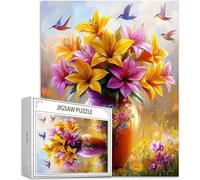 Puzzle pour Adultes 4000 Pièces, Fleur Puzzle Adulte 4000 Pièces Lettres à l'arrière, Pas de poussière, Jeu éducatif défi Joue Art Puzzles Classiques Lis, Noël pour Personnes âgées 141x87cm H-529