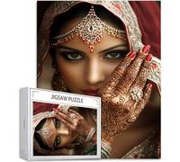 Puzzle pour Adultes 4000 Pièces, Inde Puzzle Adulte 4000 Pièces Lettres à l'arrière, Pas de poussière, Jeu éducatif défi Joue Art Puzzles Classiques Femme, Cadeau pour Personnes âgées 141x87cm H-1960