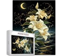 Puzzle pour Adultes 4000 Pièces, Lis Puzzle Adulte 4000 Pièces Lettres à l'arrière, Pas de poussière, Jeu éducatif défi Joue Art Puzzles Classiques Lac, Cadeau pour Personnes âgées 141x87cm H-3643