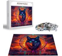 Puzzle pour Adultes 4000 Pièces, Loup Puzzle Adulte 4000 Pièces lettres à l'arrière, pas de poussière, Jeu éducatif défi Joue Art Puzzles Classiques Attrape-rêves, pour Personnes âgées 141x87cm H-2275