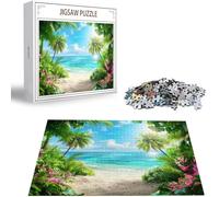 Puzzle pour Adultes 4000 Pièces, Plage Puzzle Adulte 4000 Pièces Lettres à l'arrière, Pas de poussière, Jeu éducatif défi Joue Art Puzzles Classiques Paysage, pour Personnes âgées 141x87cm H-7180