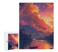Puzzle pour Adultes 500 PCS Amazon Sunset Serenity Puzzles pour Adolescents Découpe De Précision pour Anniversaire, Noël Jouet Jeu Intellectuel 500 PCS