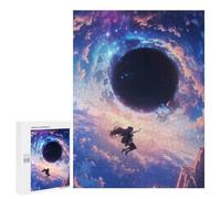 Puzzle pour Adultes 500 PCS Anime Girl Falling Towards Black Hole Puzzle Décoratif Mural Amusant Et Humoristique pour Une Interaction Parent-Enfant 500 PCS