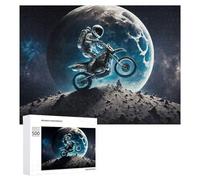 Puzzle pour Adultes 500 PCS Astronaut on Motorcycle in Space Puzzles pour Adolescents, Jouet, Décoration Murale, Motif À Assembler, Interaction Parent-Enfant 500 PCS