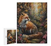 Puzzle pour Adultes 500 PCS Autumn Fox in Forest-1 Puzzles pour Adultes Course De Vitesse Manuelle Activité Parent-Enfant, pour Toute La Famille 500 PCS