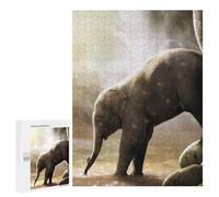 Puzzle pour Adultes 500 PCS Baby Elephant and Mouse Puzzles pour Adolescents Jeu Manuel Décoration Intérieure Jeu Stimulant Cadeaux 500 PCS