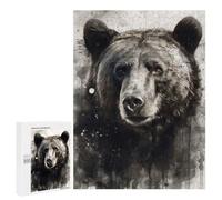 Puzzle pour Adultes 500 PCS Bear Wild Beauty Black Ink Puzzles pour Adolescents Jeu Manuel Décoration Intérieure Jeu Stimulant Cadeaux 500 PCS