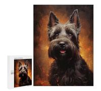 Puzzle pour Adultes 500 PCS Black Scottish Terrier Portrait Puzzles pour Adolescents Jeux De Société Difficile Difficile Est Idéal comme Cadeau 500 PCS