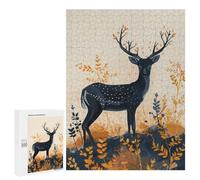 Puzzle pour Adultes 500 PCS Black Spotted Deer in Autumn Puzzles pour Adolescents Jeu Manuel Décoration Intérieure Jeu Stimulant Cadeaux 500 PCS