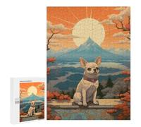 Puzzle pour Adultes 500 PCS Chihuahua Mount Fuji Puzzles pour Adolescents Jeux De Société Difficile Difficile Est Idéal comme Cadeau 500 PCS