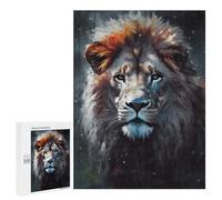 Puzzle pour Adultes 500 PCS Colorful Lion Portrait -13 Puzzles pour Adolescents Jeu Manuel Décoration Intérieure Jeu Stimulant Cadeaux 500 PCS
