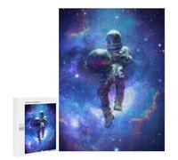 Puzzle pour Adultes 500 PCS Cosmic Astronaut Floating with Planet Puzzle Décoratif Mural Amusant Et Humoristique pour Une Interaction Parent-Enfant 500 PCS