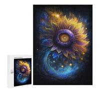 Puzzle pour Adultes 500 PCS Cosmic Sunflower Art Print-3 Puzzles pour Adolescents Découpe De Précision pour Anniversaire, Noël Jouet Jeu Intellectuel 500 PCS