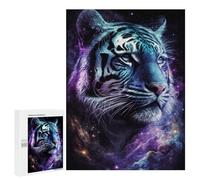 Puzzle pour Adultes 500 PCS Cosmic Tiger Portrait Artwork Puzzles pour Adolescents Découpe De Précision pour Anniversaire, Noël Jouet Jeu Intellectuel 500 PCS
