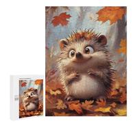 Puzzle pour Adultes 500 PCS Cute Hedgehog in Autumn Puzzle pour Adultes Jeux Relaxants pour S'amuser en Famille Jeu Stimulant Cadeaux 500 PCS