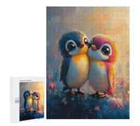 Puzzle pour Adultes 500 PCS Cute Oil Paint Penguin Couple Puzzles pour Adolescents Jeu Manuel Décoration Intérieure Jeu Stimulant Cadeaux 500 PCS